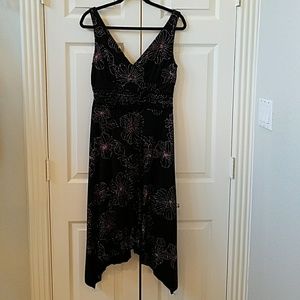 Black dress with sparkly pink flowers